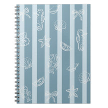 Coastal Nautical Pattern | Blue Sea Shell & Seahor