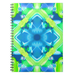 Carnet Cobalt Blue et Lime Green Tie Dye Motif