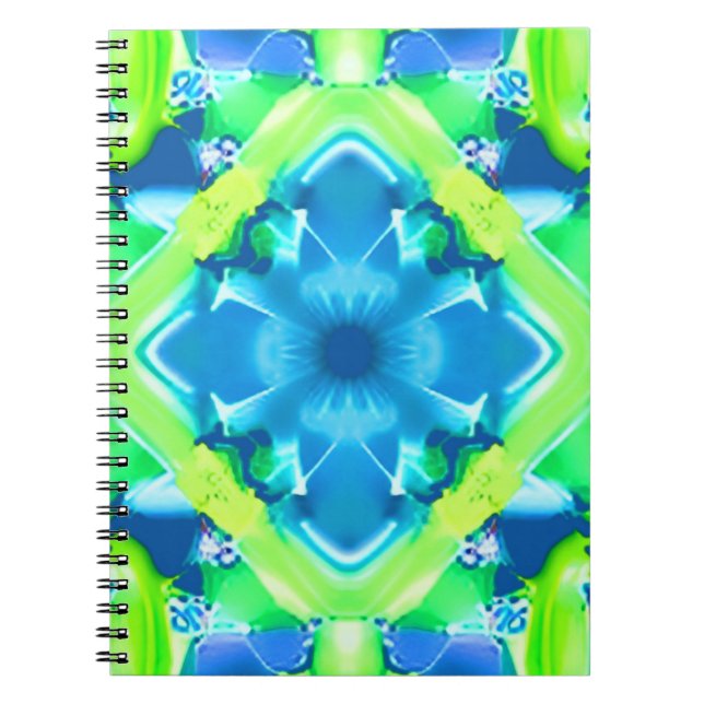 Carnet Cobalt Blue et Lime Green Tie Dye Motif (Devant)