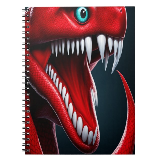 Carnet Cobra serpent avec des écailles rouges vibrantes e (Devant)