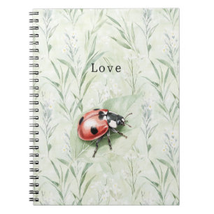 Carnet Coccinelle sur l'amour de feuille