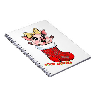 Carnet Cochon mignon dans un bas de Noël