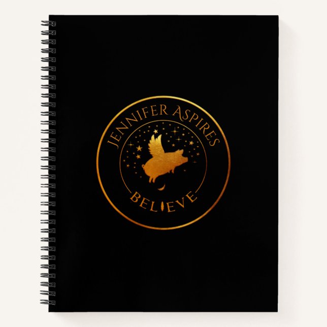 Carnet Cochon volant personnalisé (Devant)