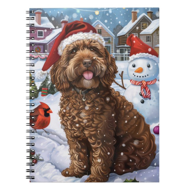 Carnet Cockapoo Winter Wonderland Christmas Joy (Devant)