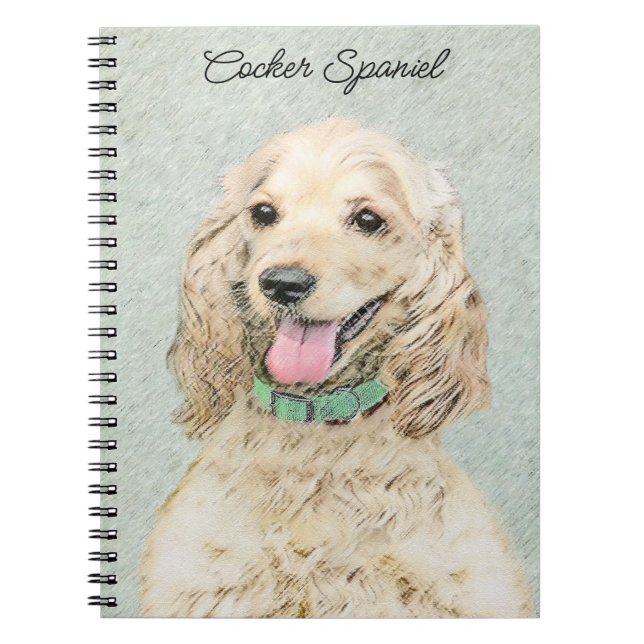 Carnet Cocker Spaniel Buff Peinture - Art Chien original (Devant)