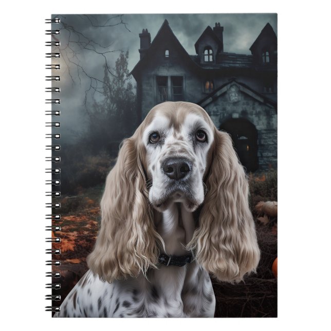 Carnet Cocker Spaniel Halloween effroi (Devant)