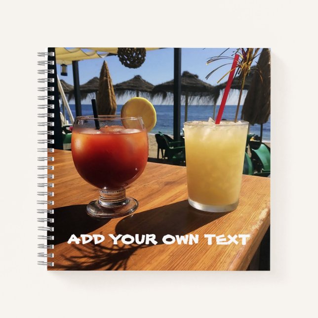 Carnet Cocktails by the Sea Custom Text (Devant)