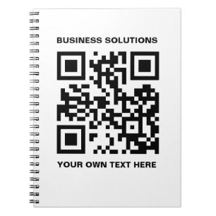 Carnet Code QR avant personnalisé et texte