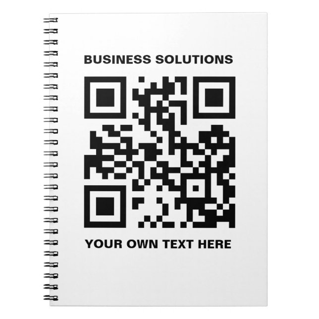 Carnet Code QR avant personnalisé et texte (Devant)