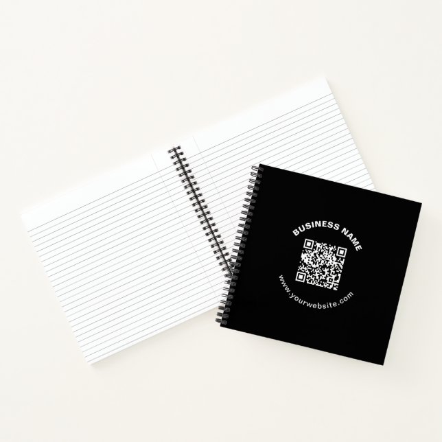 Carnet Code QR avec nom d'entreprise Texte circulaire gra (Intérieur)