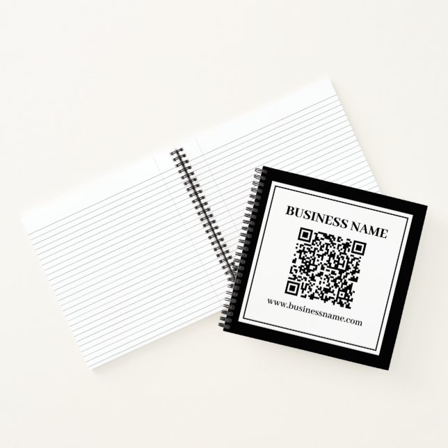 Carnet Code QR professionnel | Noir & Blanc (Intérieur)