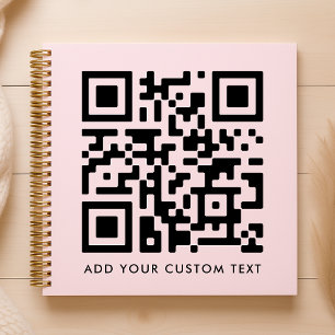 Carnet Code QR   Rose pâle Minimaliste Simple Scannez‑moi