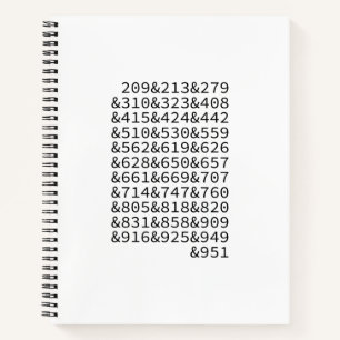 Carnet Codes régionaux de Californie