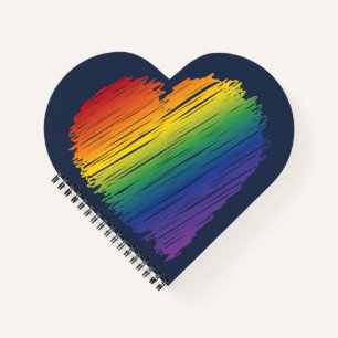 Carnet coeur arc-en-ciel