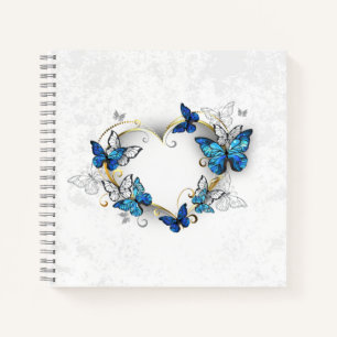 Carnet Coeur bijoux avec papillons Morpho