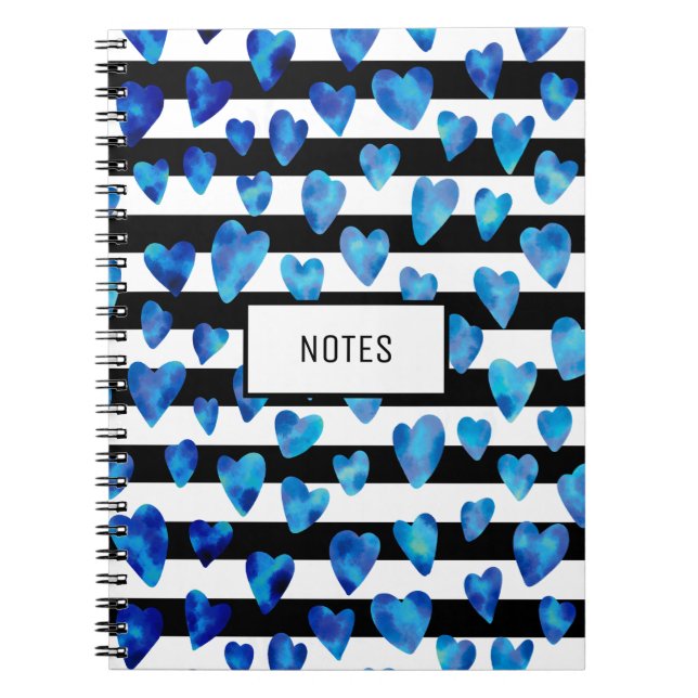 Carnet Coeur bleu personnalisé (Devant)