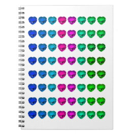 Carnet Coeur coloré Motif Pierres cardiaques
