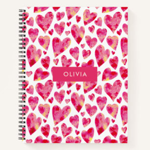 Carnet Coeur d'amour rose vif
