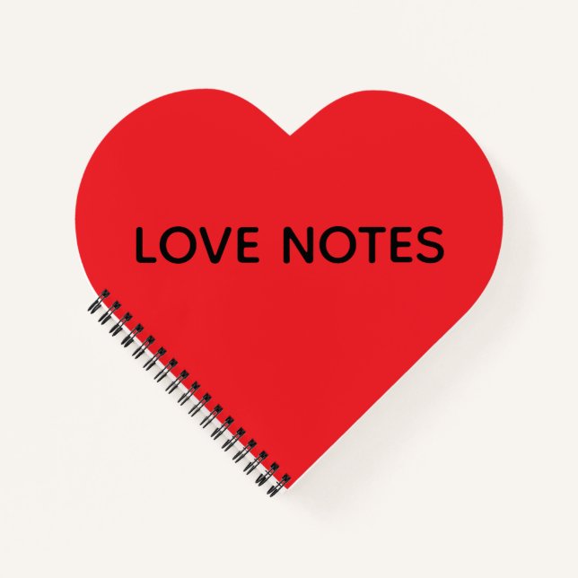 Carnet coeur d'amour rouge. (Devant)
