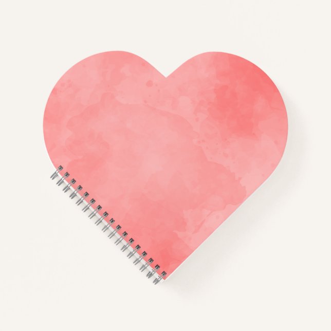 Carnet Coeur d'aquarelle rose motif (Devant)