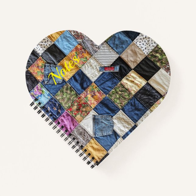 Carnet Coeur de courtepointe Denim Pocket (Devant)