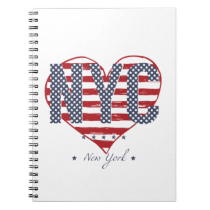 Carnet Coeur de drapeau américain de NYC