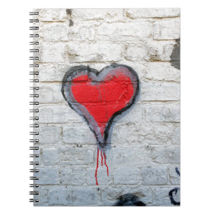 Carnet Coeur de graffiti rouge