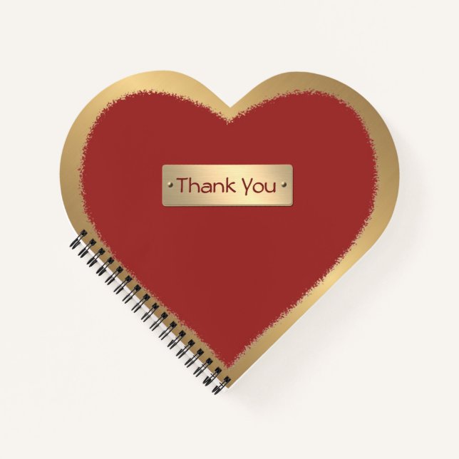 Carnet Coeur de plaque d'or de Merci et de Forever (Devant)