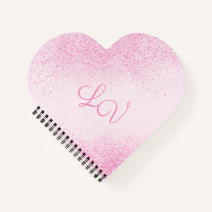 Carnet Coeur de poussière de Parties scintillant rose cha