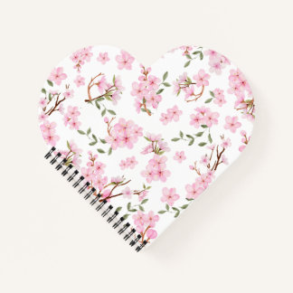 Carnet coeur en fleurs de cerisier