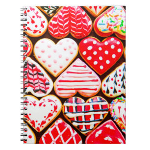 Carnet Coeur en forme de biscuits glaçage pour le jour de