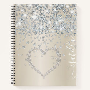 Carnet Coeur Et Diamants De parties scintillant Sur Noteb