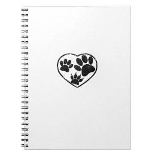 Carnet Coeur Et Empreintes de pattes De Animaux De Compag