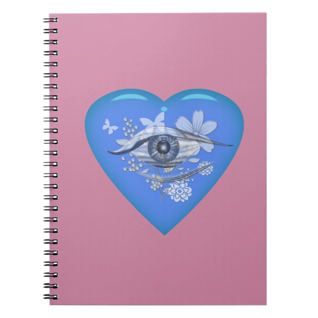 Carnet Coeur floral mystique de l'oeil (Devant)