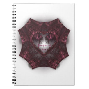 Carnet Coeur gothique pourpre 001