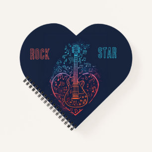 Carnet Coeur guitare