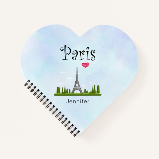 Carnet Coeur Paris avec la Tour Eiffel (Devant)