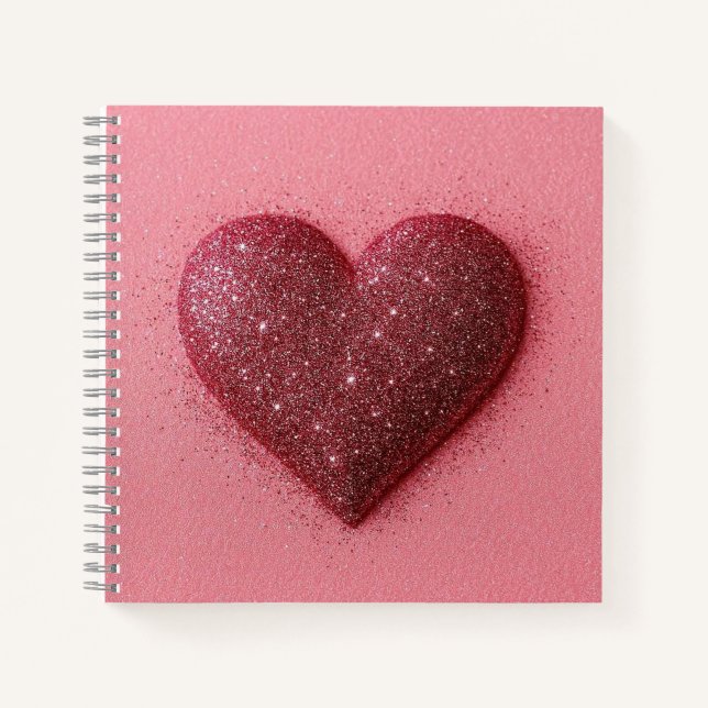 carnet coeur parties scintillant. (Devant)