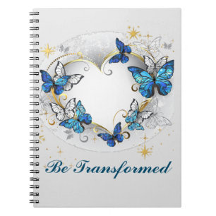 Carnet Cœur personnalisé avec papillons Morpho