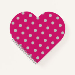 Carnet Coeur Pointe Polka (Rose et Gris Chaud)