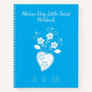 Carnet Coeur romantique bleu portugais