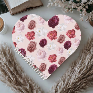 Carnet Coeur rose - Une floraison de pensées