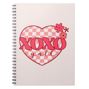 Carnet Coeur rose Xoxo Hugs et baisers