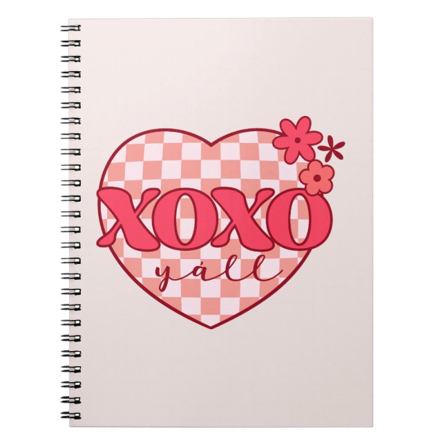 Carnet Coeur rose Xoxo Hugs et baisers (Devant)