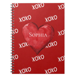 Carnet Coeur rouge XOXO
