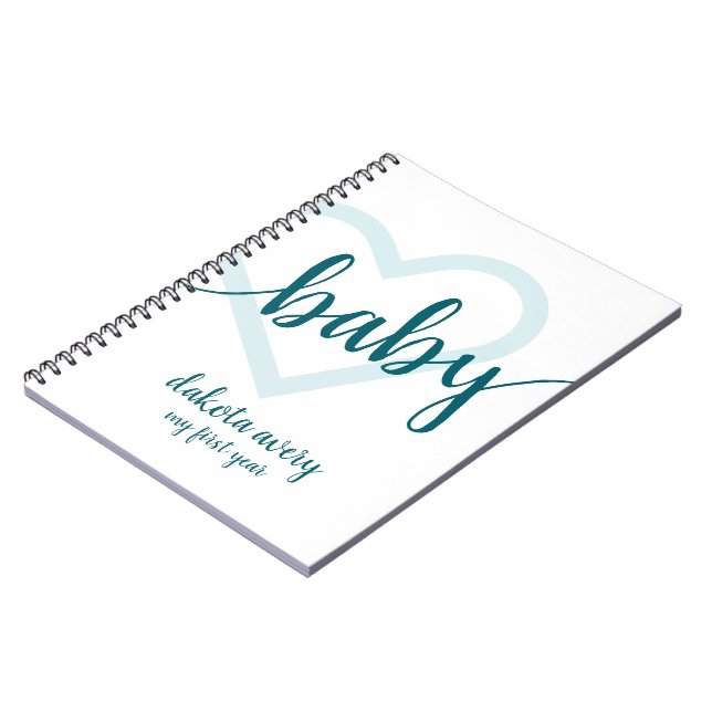 Carnet Coeur turquoise | Emerald Green Pregnancy Scrapboo (Côté gauche)