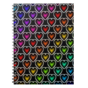 Carnet Coeurs arc-en-ciel