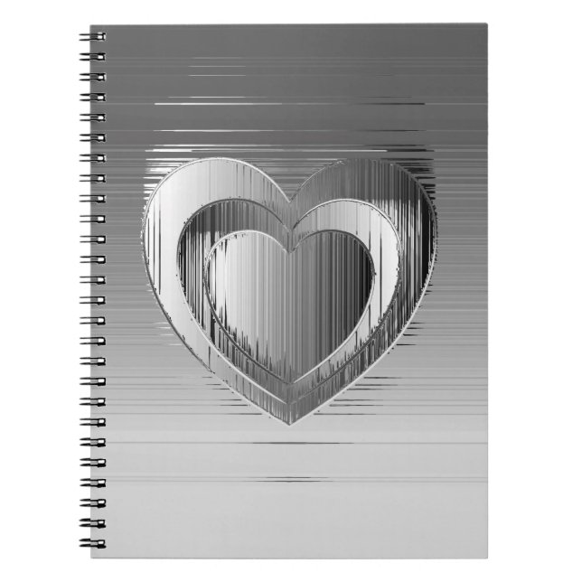Carnet Coeurs chromés polis (Devant)