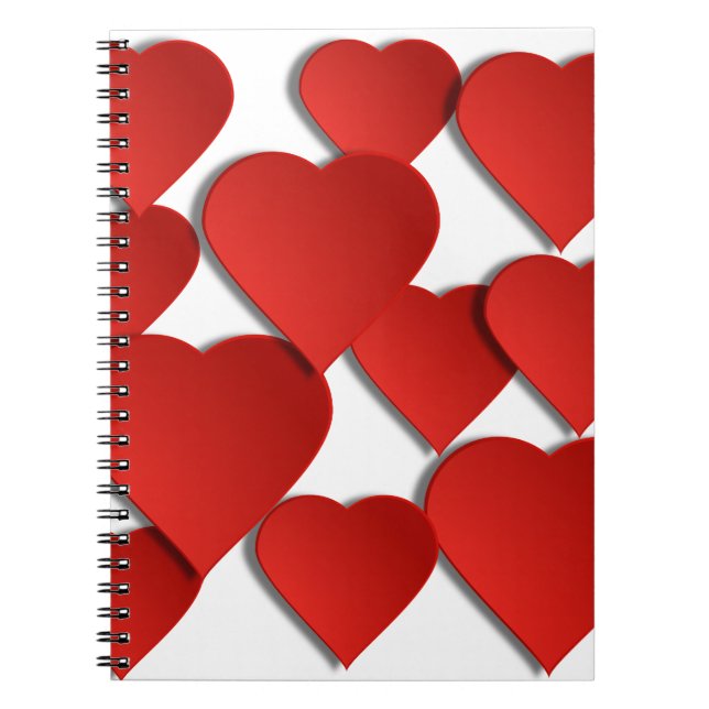 Carnet Coeurs d'amour rouges (Devant)