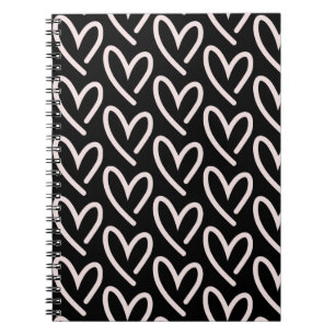 Carnet Coeurs de coeur rose pâle avec Arrière - plan no